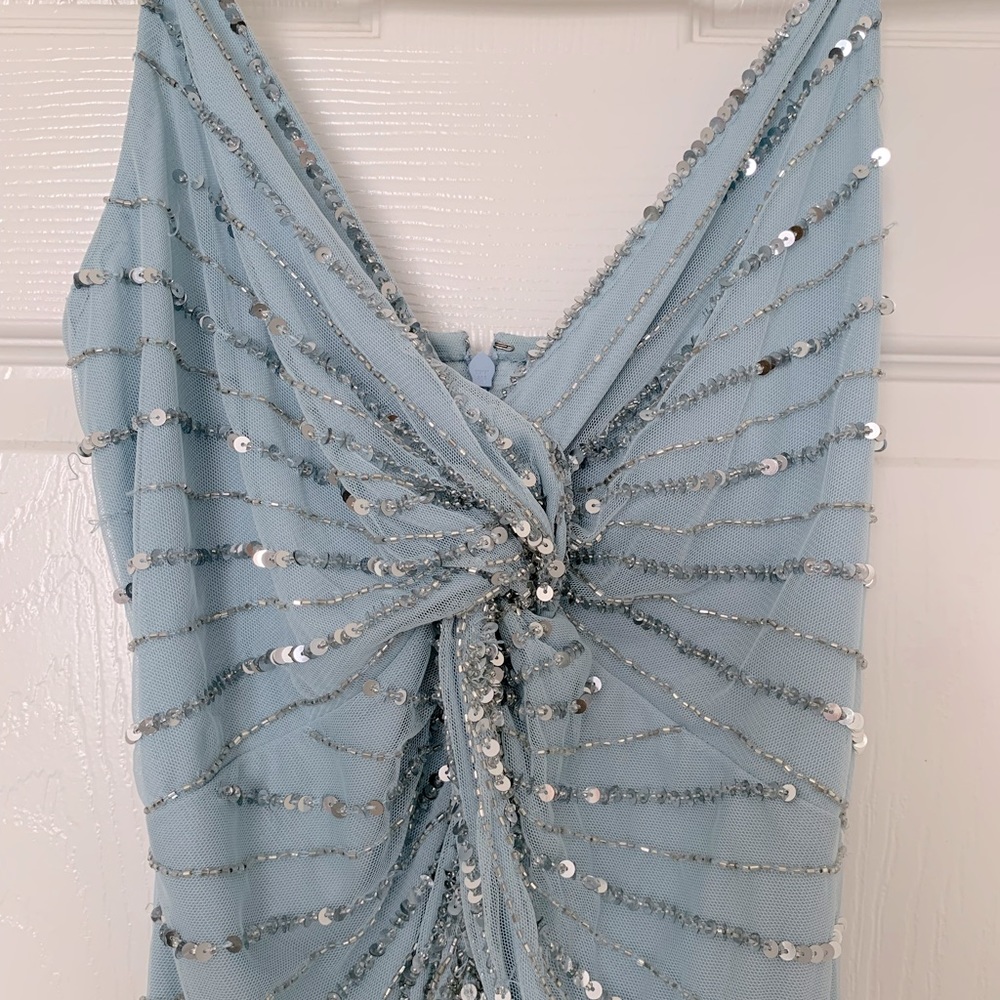 Beautiful formal blue gown with sequins